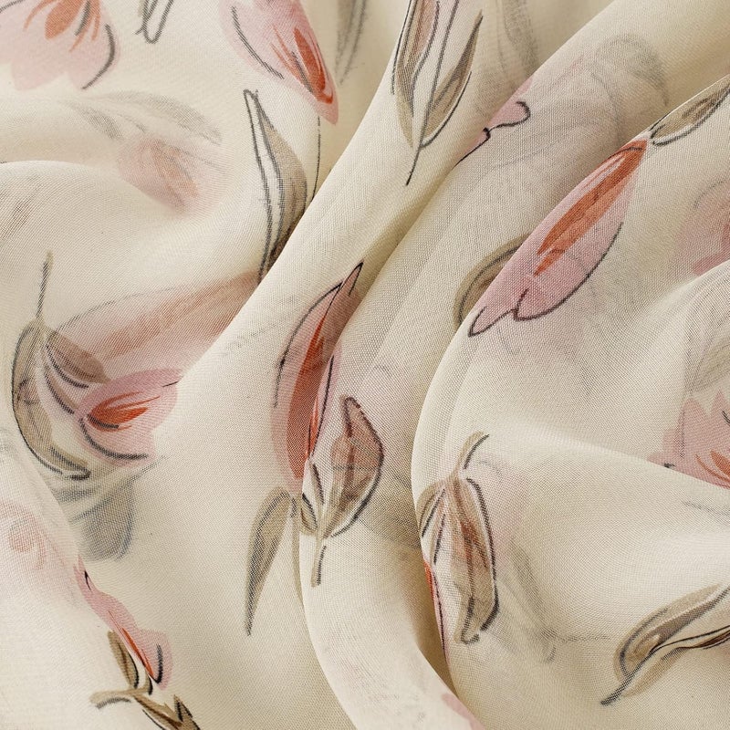 E-Clover Women Soft Floral Print Shawl Chiffon Sheer Scarf - Image 4